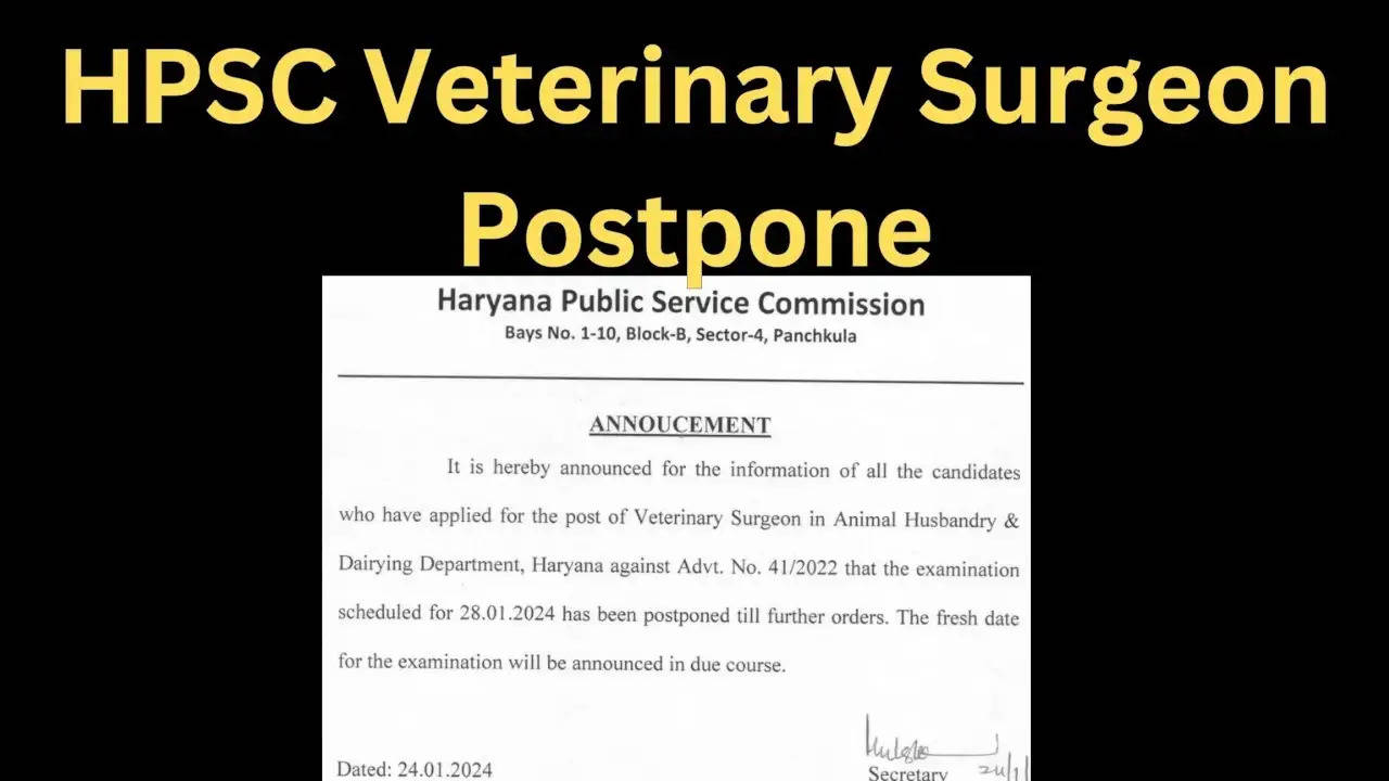 Veterinary Surgeon Exam Postponed